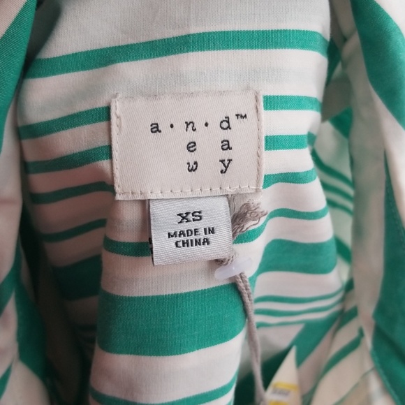 A New Day NWT Ruffle Stripe Blouse Sz XS - Picture 5 of 6